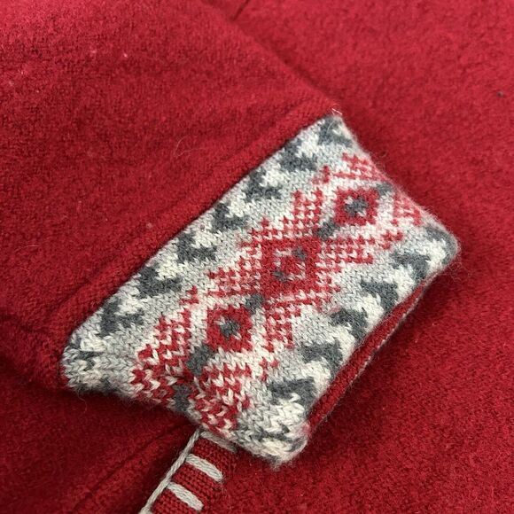 Woolrich Womens Ruby Red Full Zip Stitched Hoodie Small Rare Embroidered Sweater - Picture 4 of 8